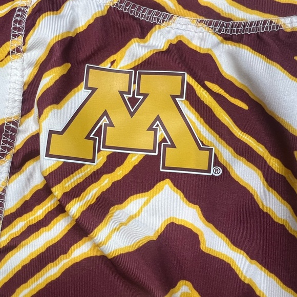 Zubaz University of Minnesota Maroon & Gold Striped Leggings,NWT - Picture 3 of 5